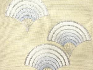 アンティーク　銀駒刺繍抽象模様夏用名古屋帯